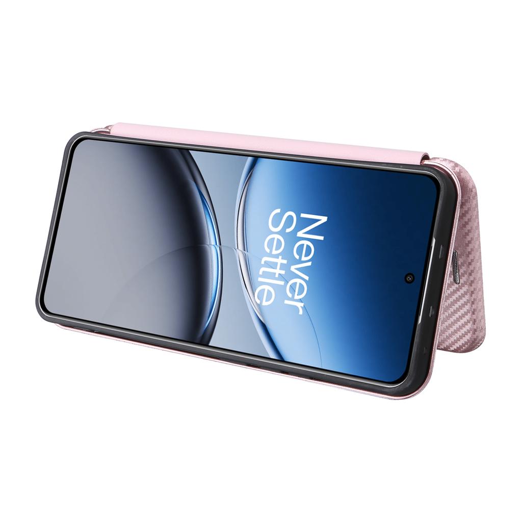 Für OnePlus Nord 4 Hülle Kohlefasertextur Sturzsichere PU-Leder-Handyhülle