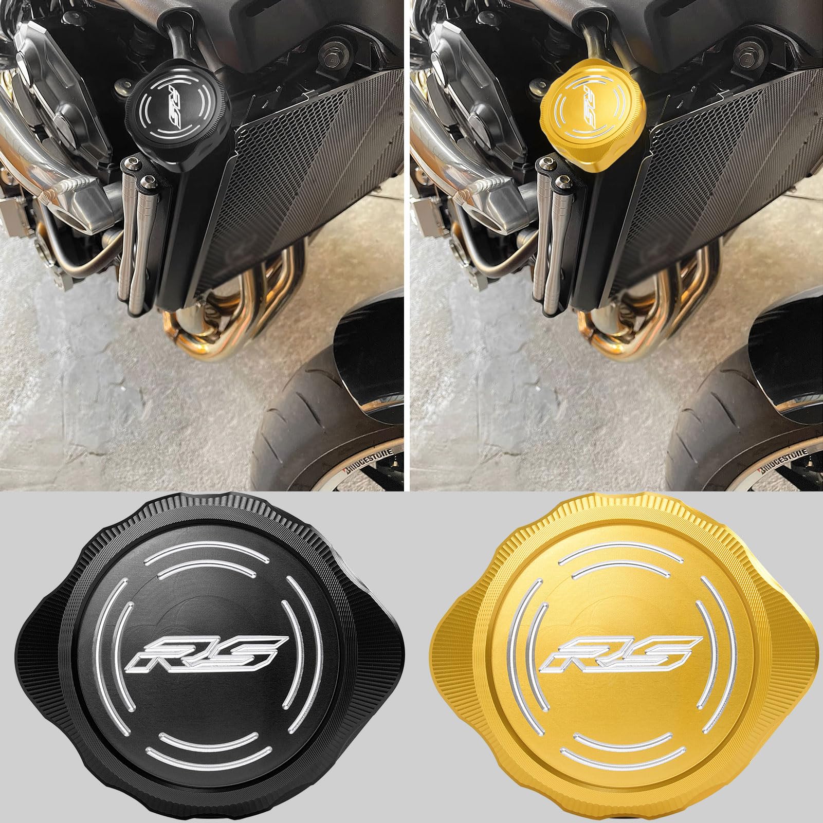 

WOOGA Колпачок радиатора из алюминиевого сплава, Крышка охлаждения, Совместим с Kawasaki Kawasaki Z900RS /CAFE Z 900 чёрный