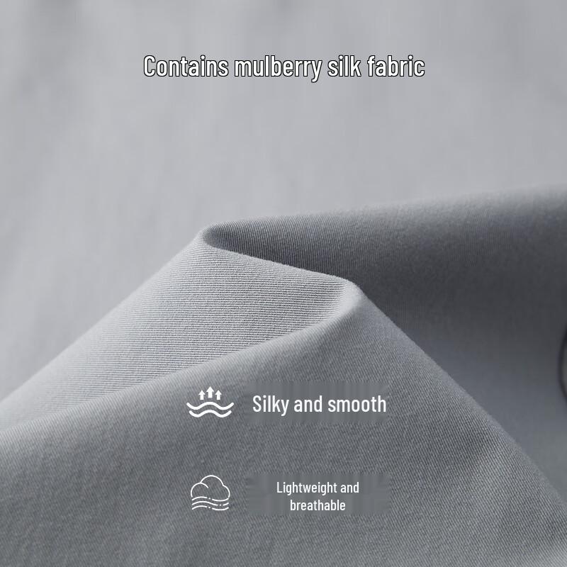 EMZ Men's Mulberry Silk Blend Straight Business Casual Trousers 2025 Spring/Summer