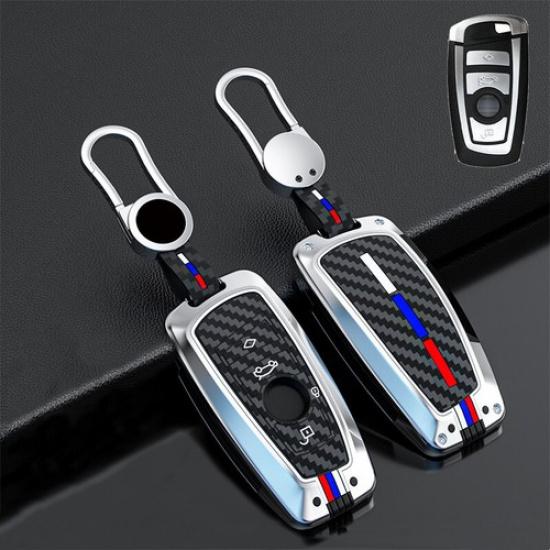 Zinc Alloy Silicone Car Key Fob Case Cover For BMW 1 3 5 F10 F20 F30 X3 X4 X5 X6 серебряный