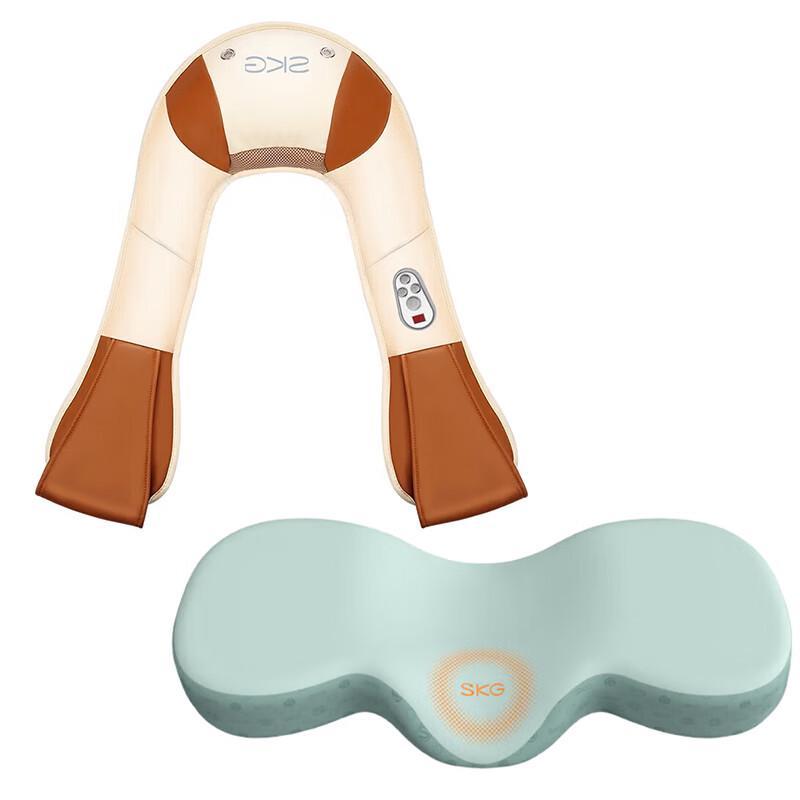 SKG Smart Heating Neck Pillow and Shoulder Massager Set