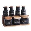 Kitchen Seasoning Box Set Oil Bottle Combination Creative Household Double Ceramic Seasoning Jar Salt Jar Seasoning Bottle