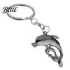 Zinc Alloy Car Key Ring Double Dolphin Keyhcain Sea Animal Pendant Backpack Handbag Purse Charm Decoration Lightweight