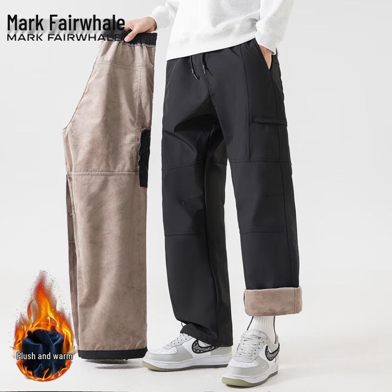 Mark Fairwhale Herren Herbst Winter Fleecegefüttert Gerade Beine Lässig Sport Hosen