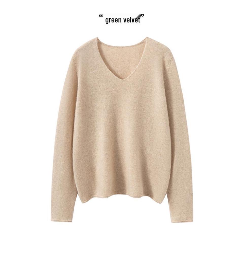 Women's 100% Pure Cashmere V-Neck Sweater - Autumn/Winter Knitwear Pullover