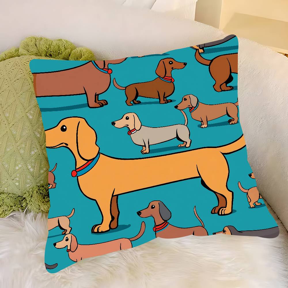 Söt Tecknad Tax Kuddfodral Avtagbart Tvättbart Kuddfodral – Mjukt Linne för Alla Årstider