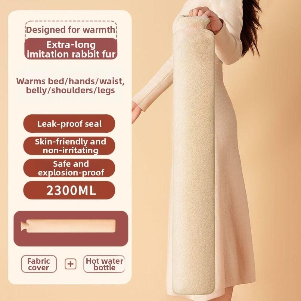 Thermos Bottle Extra Long Hot Water Bottle Leak-proof Anti-scalding Water-filled Waist Warmer 78cm 2.3L Belly Warmer Foot