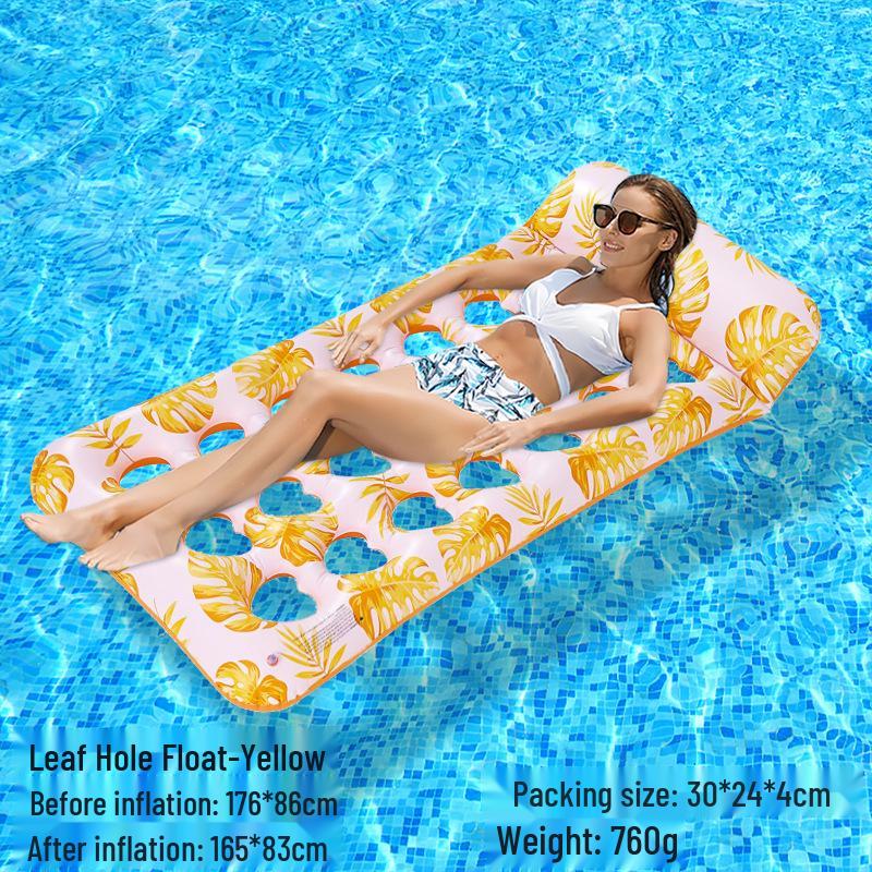 Tumbona Flotante Inflable Plegable Transfronteriza con Respaldo y Malla