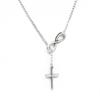 Trendy Minimalist Number 8 Tassel Cross Pendant Necklace for Women Fashion Layering Chain