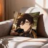 Geo AArchon ZZhongli Genshin Pillow Case Pattern Printed Pillowcase For Living Room Sofa Cushion Cover