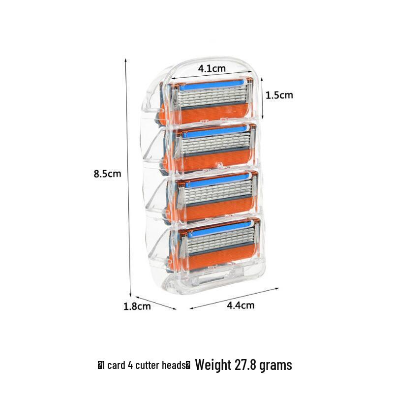 5-Blade Manual Razor with Universal Cartridge - Orange and Blue