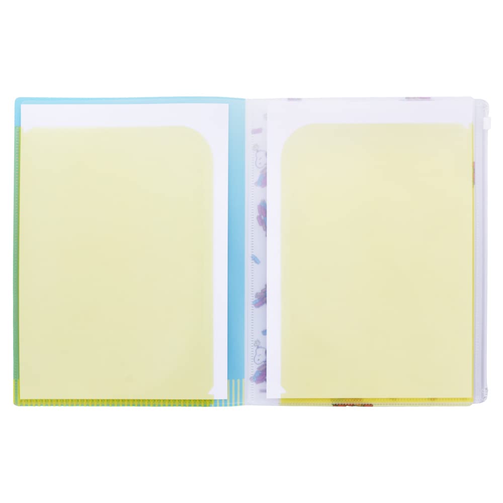 Sunstar Stationery Snoopy Clear File with Zipper Play with S2135990 Case, A4, Colors, Green,