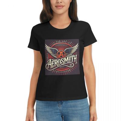 Women TShirt Rock Aerosmith Band Summer Short Sleeve Tees ONeck Cotton T Shirts Clothes Tops Streetwear