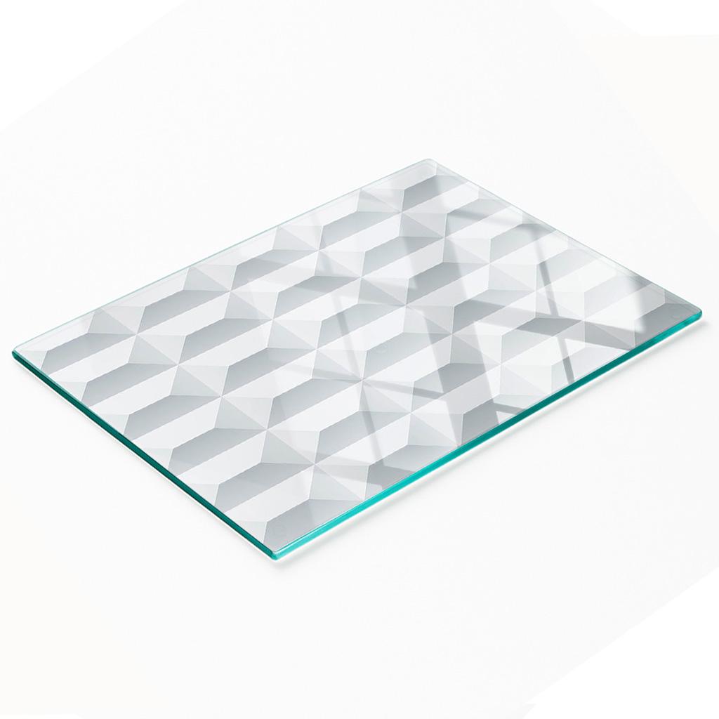Glass Kitchen Cutting Board with Geometric Figures Graphic 80X52 Cm