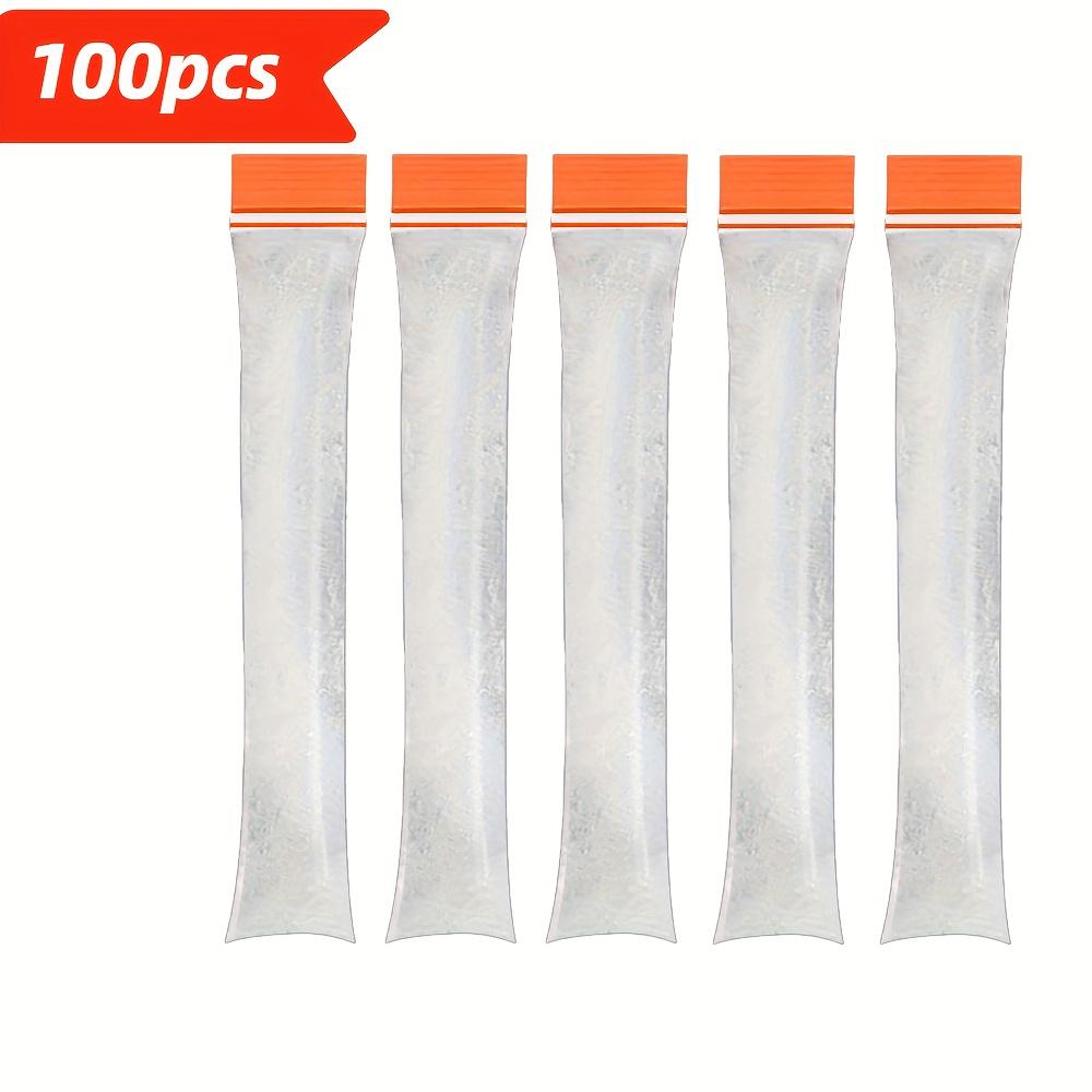 100pcs Summer Colorful Ice Cube Bags, Beverage & Cocktail Ice Cubes Bag, Self-Sealing Freezer Bags, Stackable Space-Saving for Summer Parties
