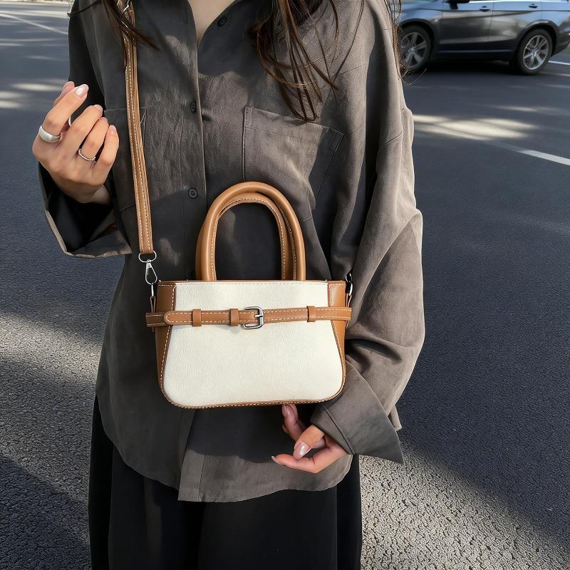 Retro Simple Fashion Casual Colorblock Women Shoulder Crossbody Small Square Bag