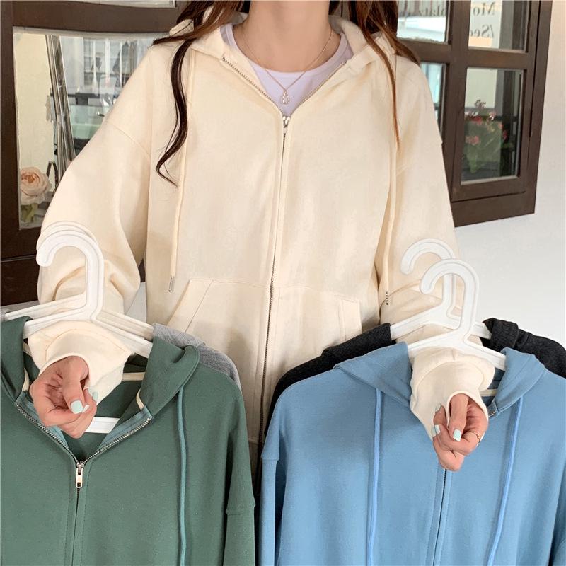 Women's Versatile Thin Hooded Sweatshirt - Korean Style BF and Lazy Fit for Spring, Autumn and Winter