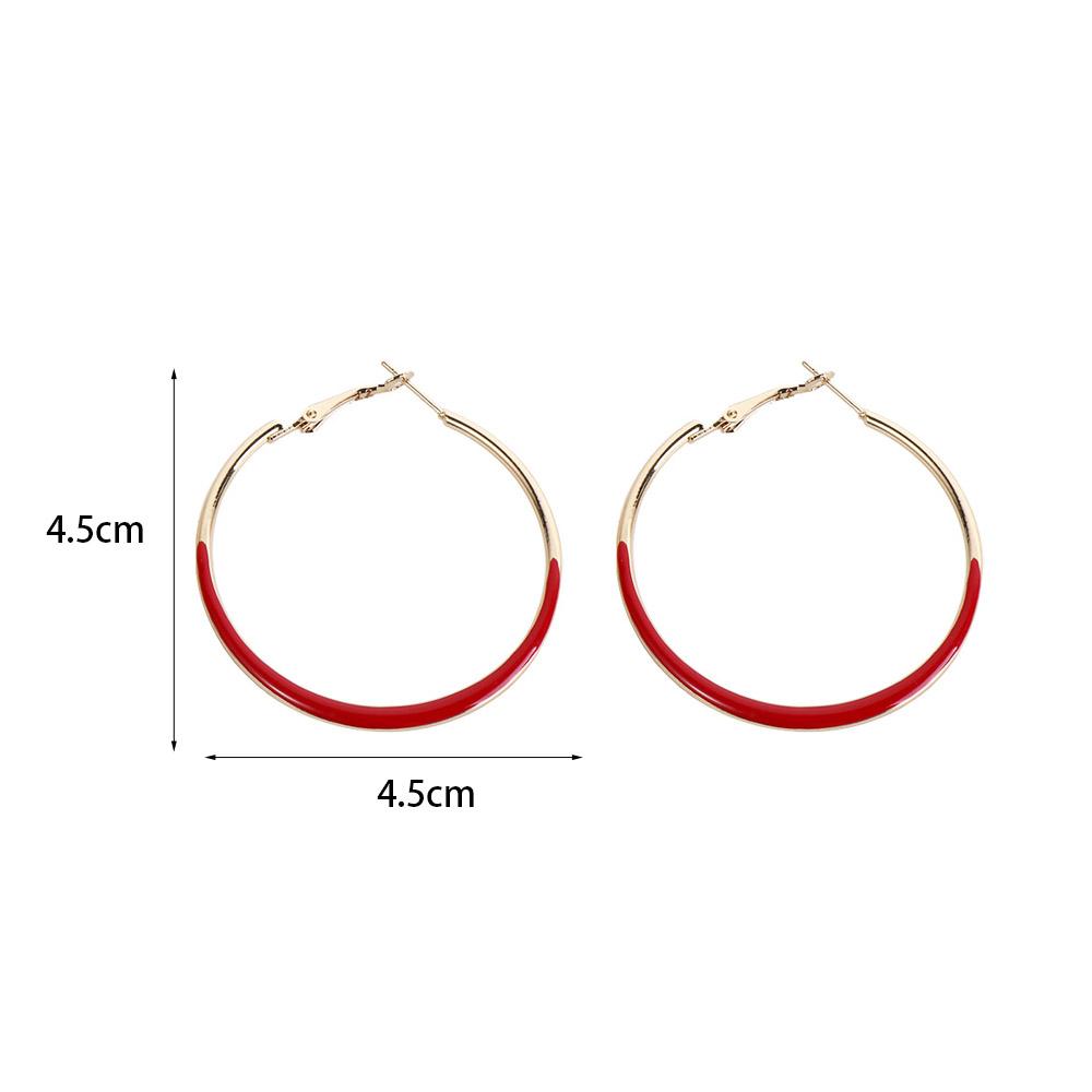 Pure Sweet Drip Glaze Large Circle Earrings Trendy Big Hoop Earring  Female