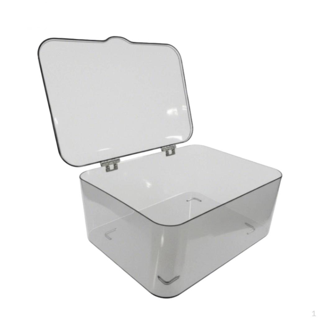 Transparent Desktop Storage Box with Hinged Lid, Dustproof Organizer, Large