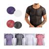 Mens Short Sleeve Mesh Tops Gym Wear Muscle T-shirt Sports Tee Shirts