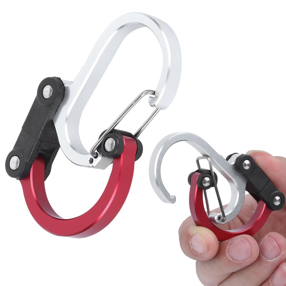 Aluminium Karabiner Multifunktion Outdoor Reisen Schnellhänge Externe Schnalle 2 Stück(rot )