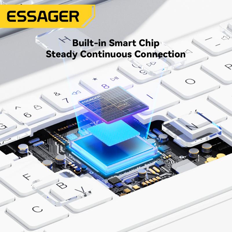 Essager Mini Intelligent Bluetooth Keyboards Anti Fingerprint Portable RGB IPad Wireless Keyboard for Tablet Computer IPad Pro
