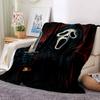 1Pc Ghostface Horror Knife Flannel Blanket, Soft And Comfortable, Casual Warm, Camping Travel, Christmas, Halloween Xmas Gift N1187