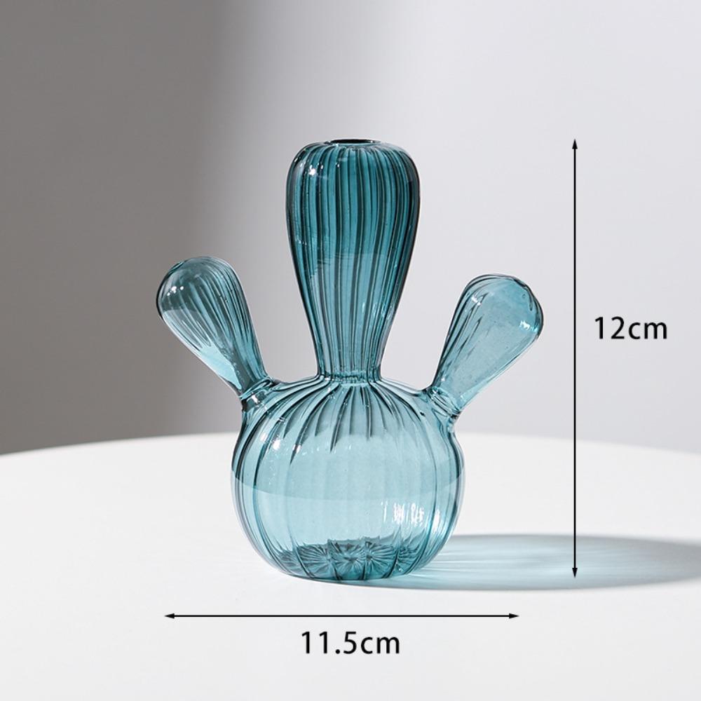 

Creative Cactus Glass Vase Plant Hydroponic Flower Pot Desktop Decorative Item Simple Living Room and Bedroom Decorative Item