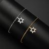 Jeshayuan Bling Zircon Star Of David Bracelet For Women Double Layer Beads Chain Bracelet Stainless Steel Je Bracelet Gift