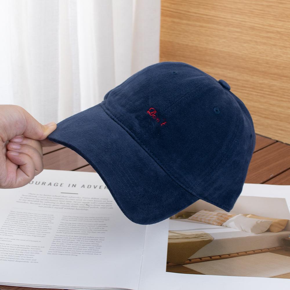 Simple letter embroidery autumn and winter polished cotton baseball cap women's street versatile travel shading show face small cap