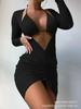 New sexy solid color wavy cloth bikini bikini long-sleeved blouse fashion three-piece swimsuit
