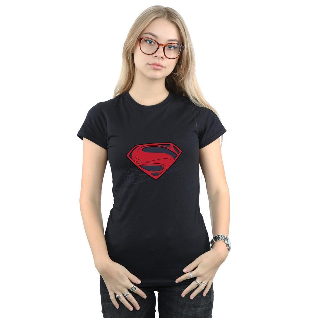 DC Comics Womens/Ladies Justice League Movie Superman Logo Cotton T-Shirt