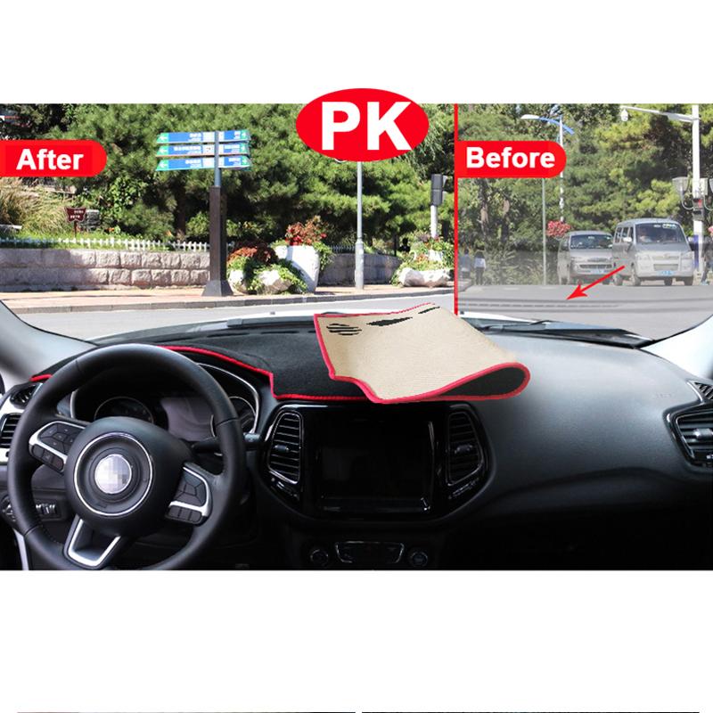 Für Jeep Compass MP M6 2017 2018 Auto Armaturenbrett-Abdeckungsmatten vermeiden Lichtpads Anti-UV-Teppiche Schutzzubehör