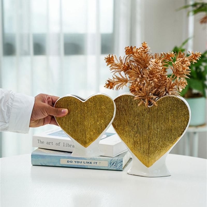 Flower Vase Heart Shaped Flower Pots Unique Decorative Vase for Home Wedding Valentines Day Gift Desktop Living Room
