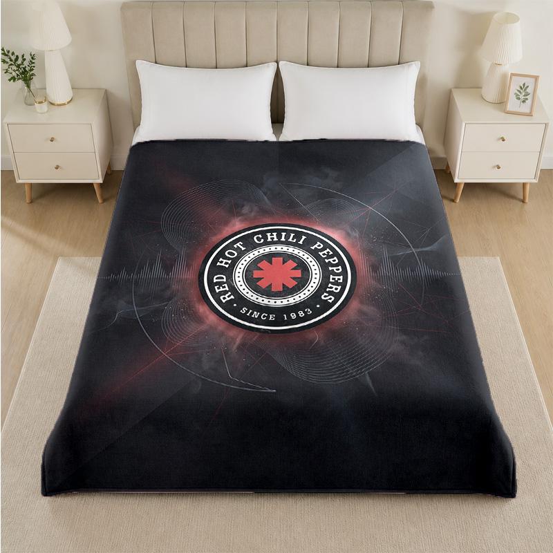 Red Hot Chili Peppers Print Flannel Blanket Cozy Lightweight Plush Throw Blanket For Bed Sofa Household Use