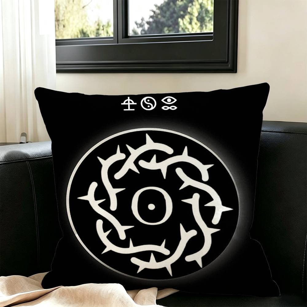 Bad Omens Noah Sebastian Square Double-Sided printed Pillow Case Bedroom Bedside Pillow Sofa Cushion Cover