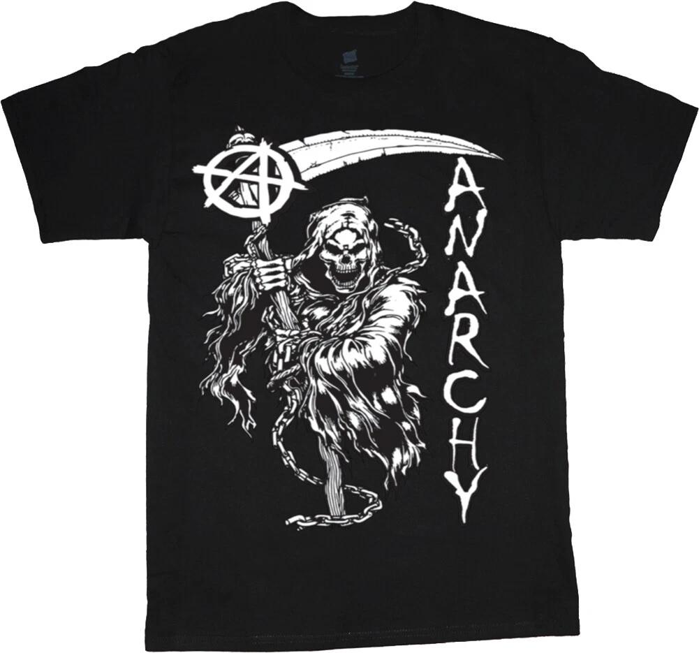 Mens Big and Tall T-shirts Anarchy Grim Reaper Graphic Tees Bigmen Clothing XXL