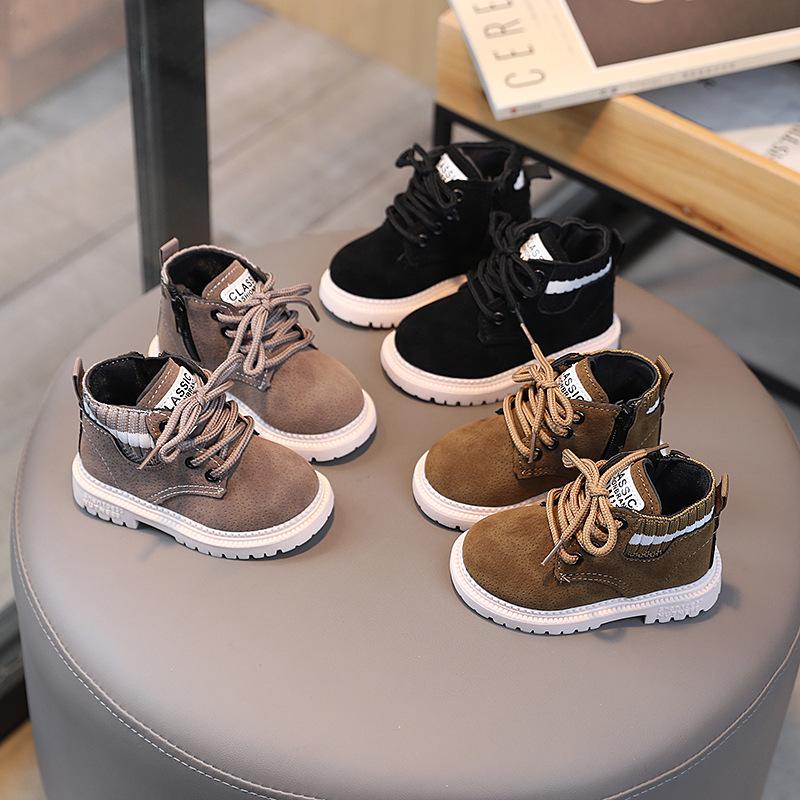 Children's Martin Boots - Autumn/Winter British Style Leather Ankle Boots for Boys and Girls (Sizes 3-6)