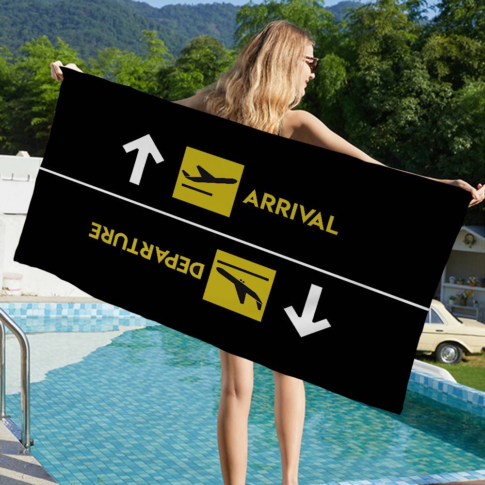 Arrivals And Departures Big Microfiber Beach Towels Quick Dry Towel Sand Beach Towels Pool Towel for Travel Swim Pool Yoga