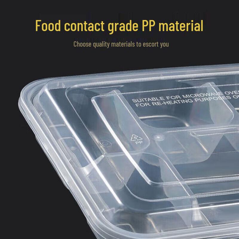 1000ml 5-Compartment Disposable Plastic Lunch Box