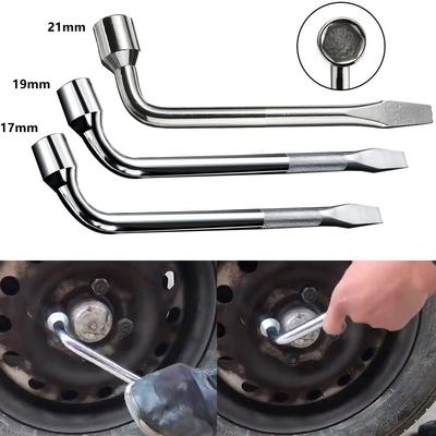 1/3pcs 17/19/21mm Wheel Nut Wrench Heavy Duty Lug Hex Nut Bolt Socket Spanner Extending Handle Wrench Hand Tools