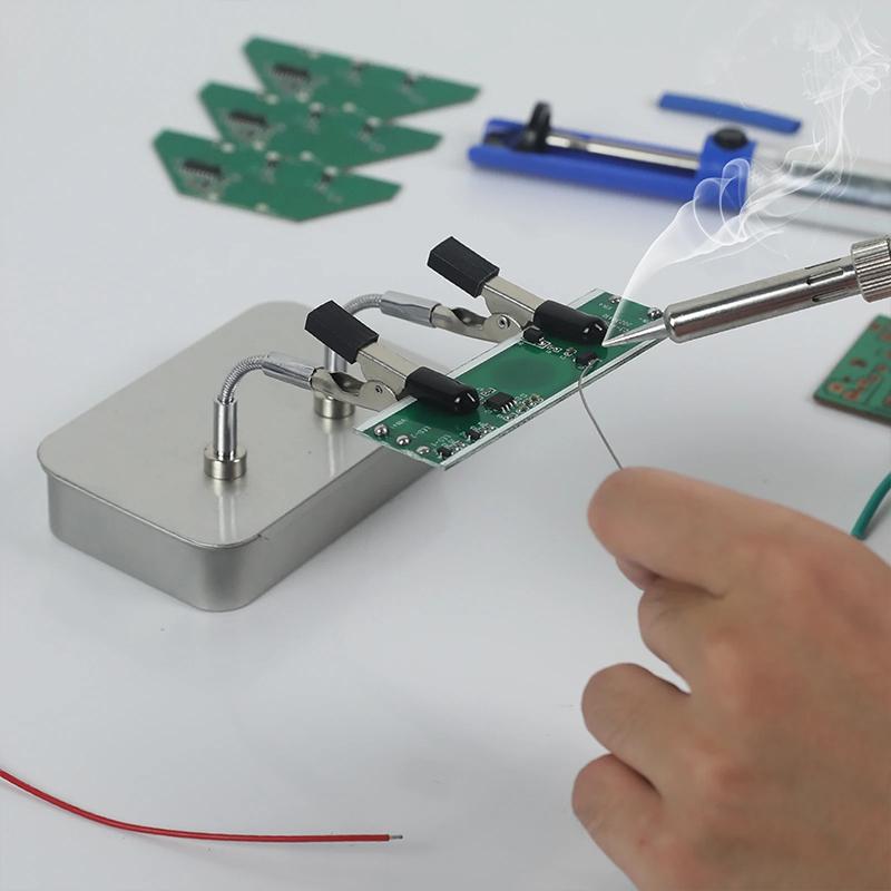 2pcs Large Clamp Soldering Helping Hands Magnetic Universal Flexible Arm Welding Assistant Clamp Thir Hand Welding Repair Tools