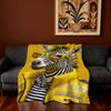 Yellow Down Jacket Zebra Blanket Super Warm Comfortable Plush Throw Blanket Child Home Sofa Bedroom Gift