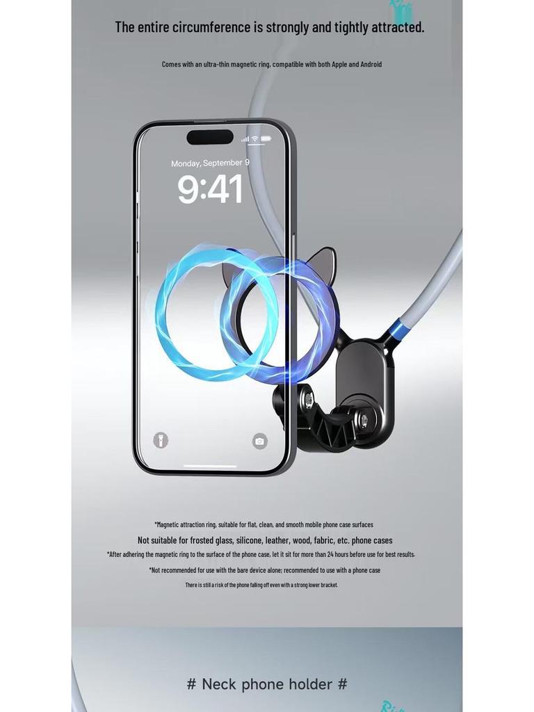 Rotatable Magnetic Neck-Mount for Live Streaming and Outdoor Sports
