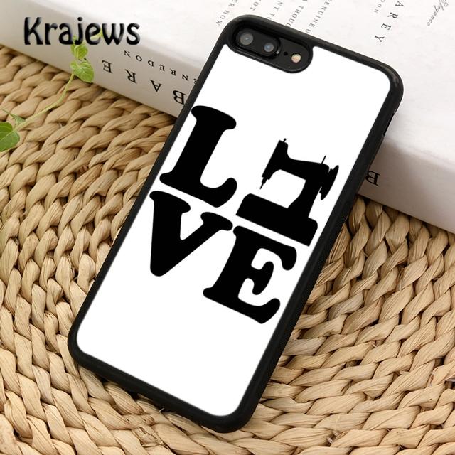 Krajews love Sewing Machine Pattern Phone Case Cover For IPhone 18 17 Air 16 15 14 plus 11 12 13 pro max coque Fundas