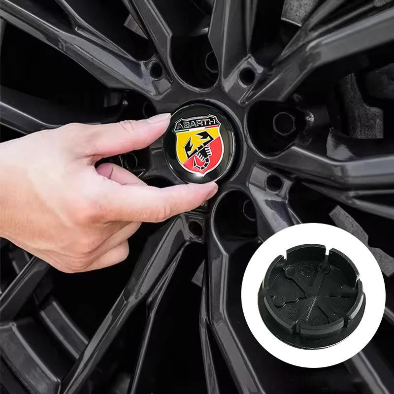 56mm Car Wheel Hub Cover Sticker Accessory For Fiat Abarth 500 Tipo FR Panda Argo Freemont Viaggio Bravo Punto Doblo Pulse Stilo
