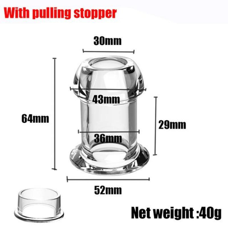 Hollow Anal Plug with Stopper Translucent Visible Anal Dilator Butt Vagina&Anus Peep Expander Fidget BDSM Sex Toys for Women Gay