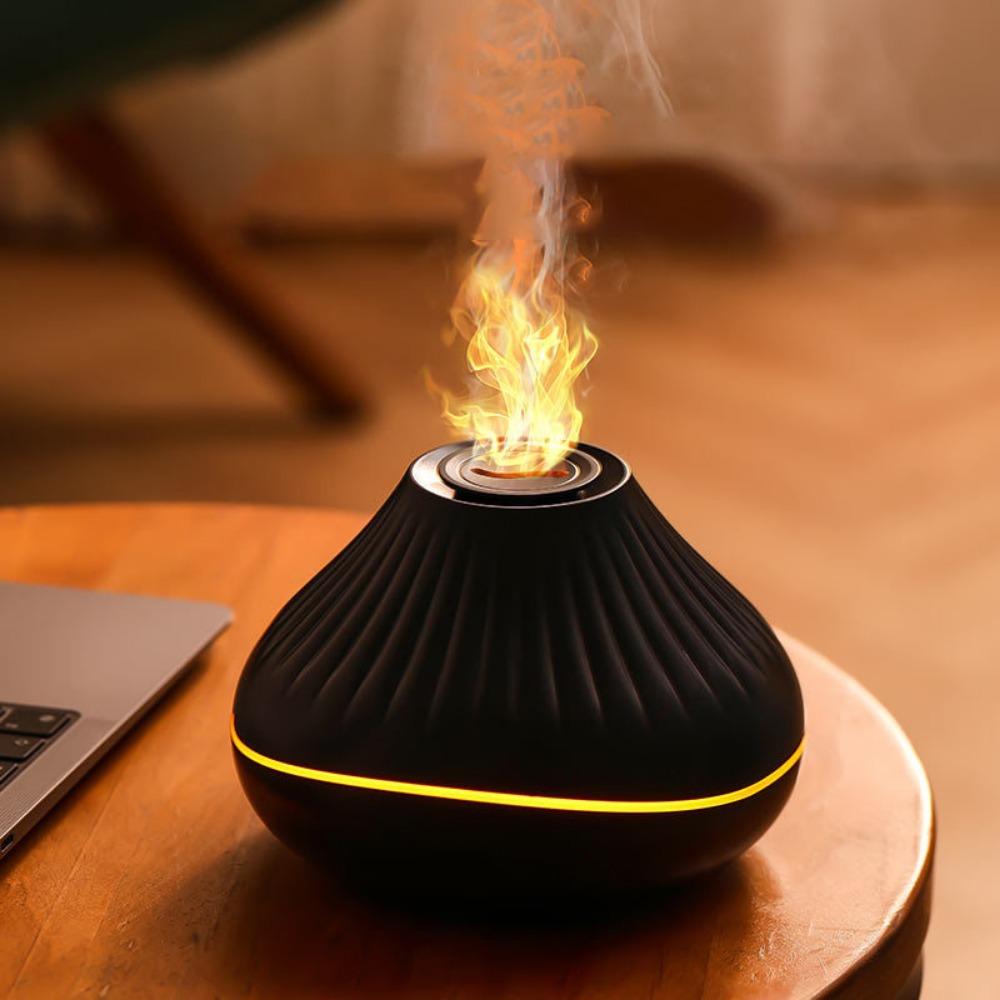 Simulation Flame Volcanic Aromatherapy Humidifier USB Charging Essential Oil Diffuser  Bedroom