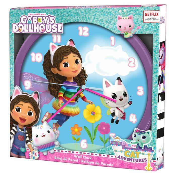 Horloge murale enfant kids licensing gabbys dollhouse