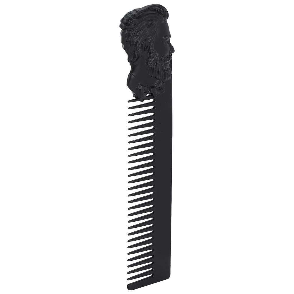 Zinc Alloy Oil Hair Comb Portable Three Dimensional Engraving Vintage Beard Comb for Hair Salon Home Black